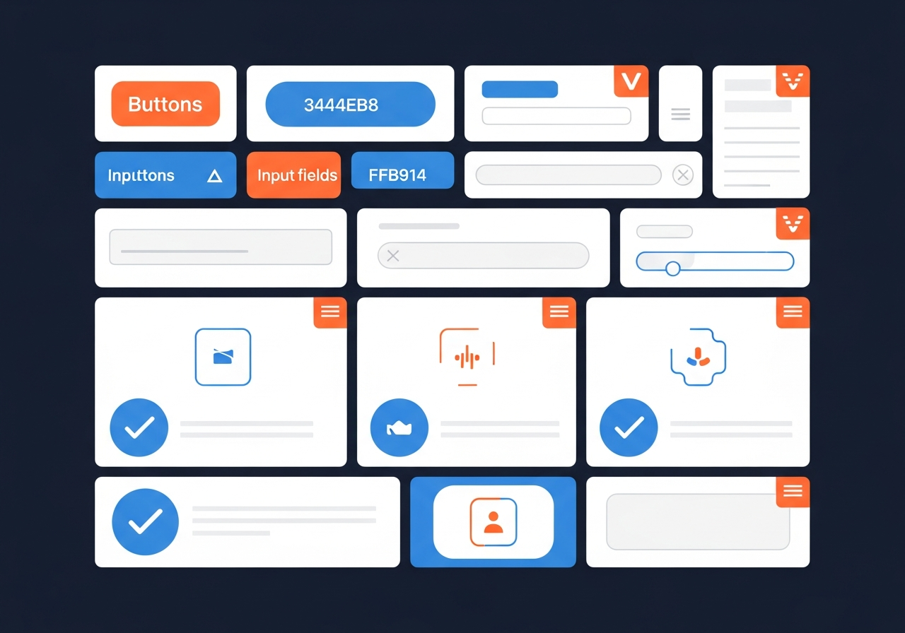 Design system component library with multi-brand token variations