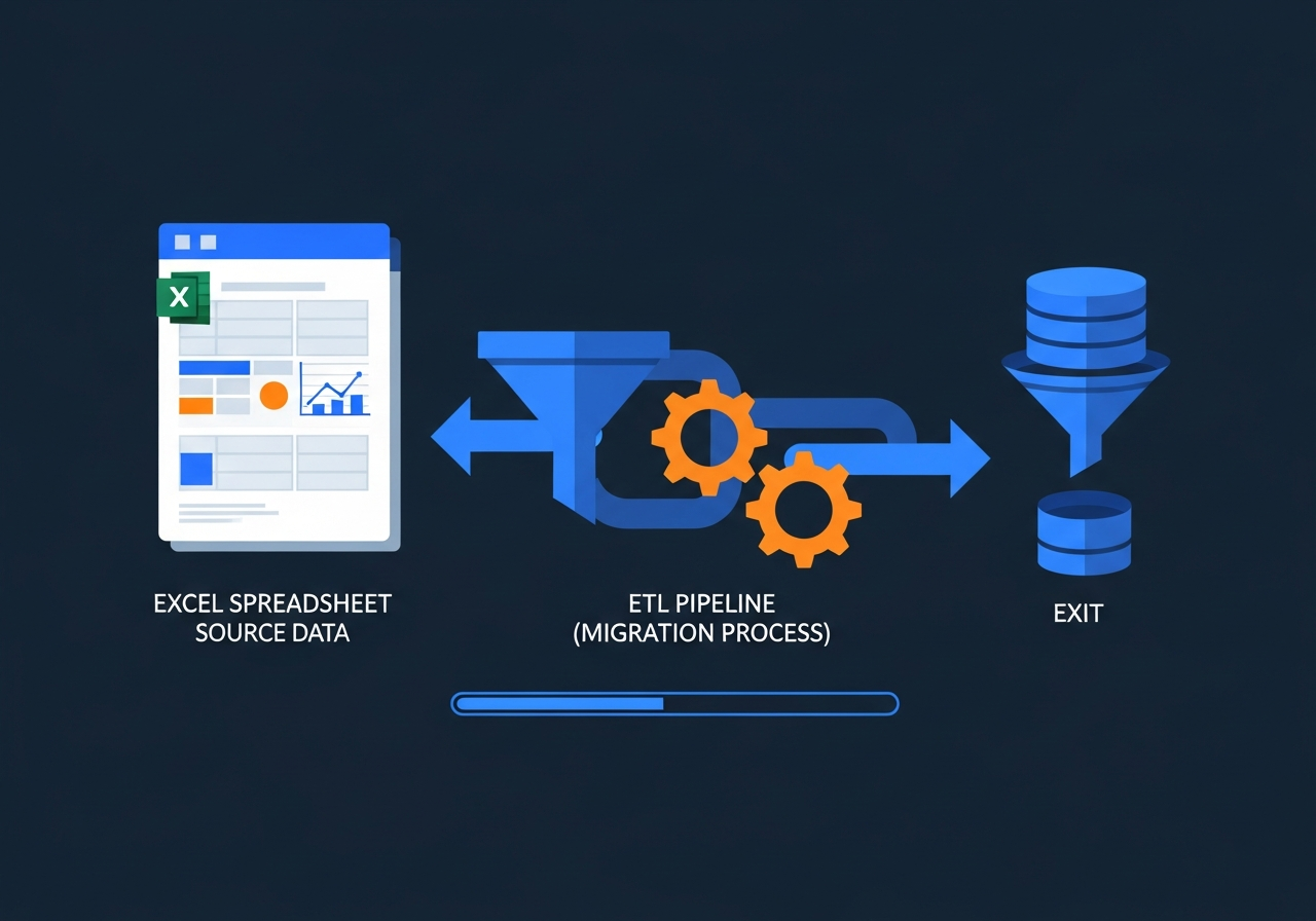 Spreadsheet to web platform migration workflow with data mapping
