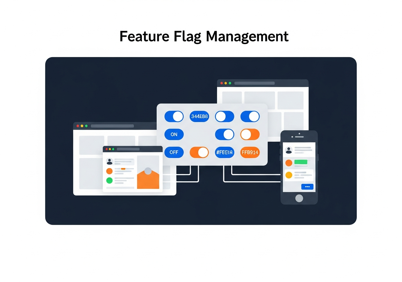 Feature flag management interface for coordinated web and mobile releases