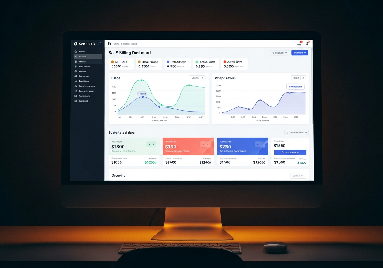 Usage-based billing dashboard with tier tracking and invoice reconciliation