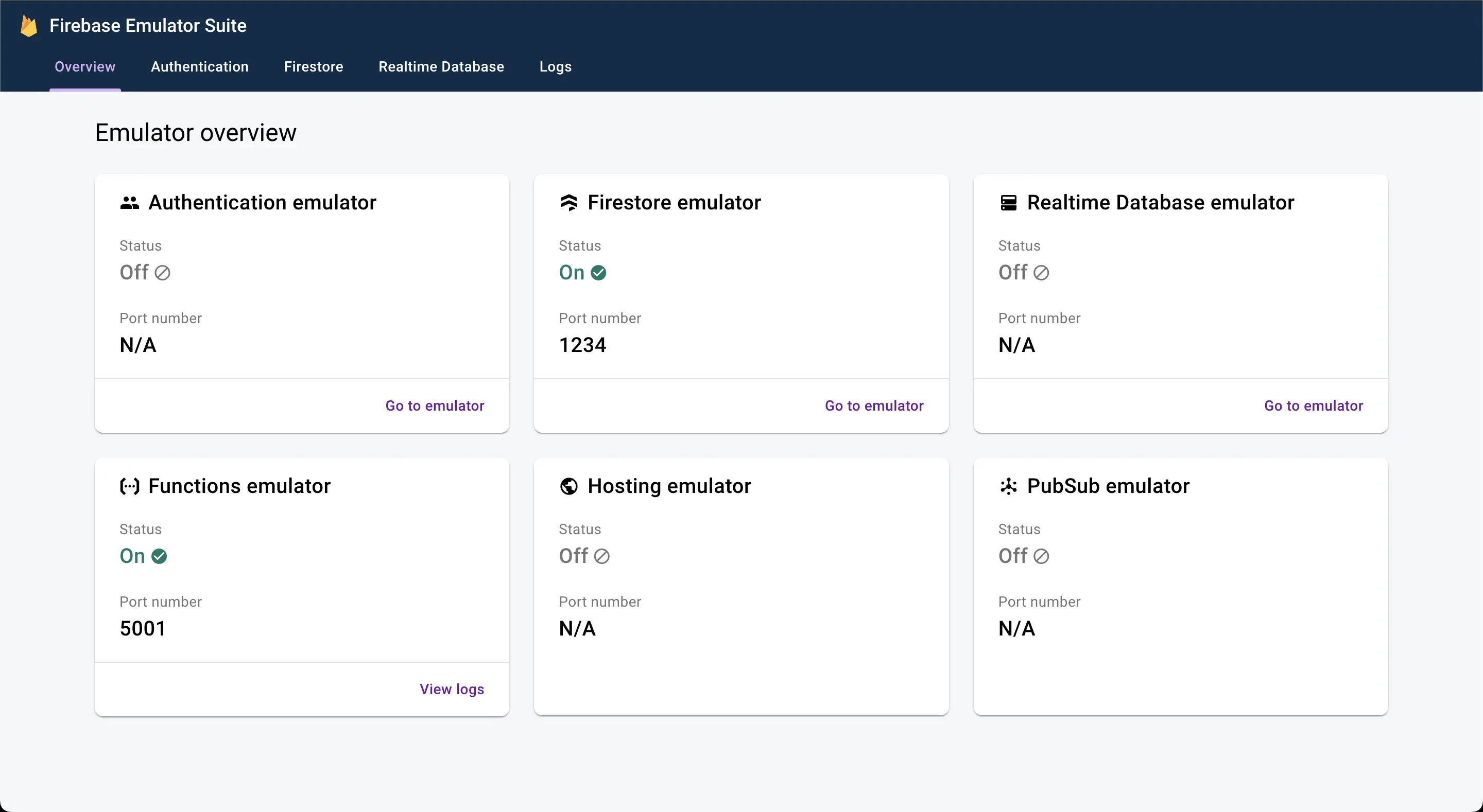 Firebase emulators