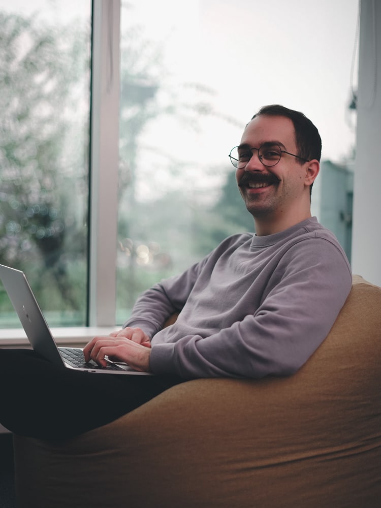 Lead designer on his bean bag